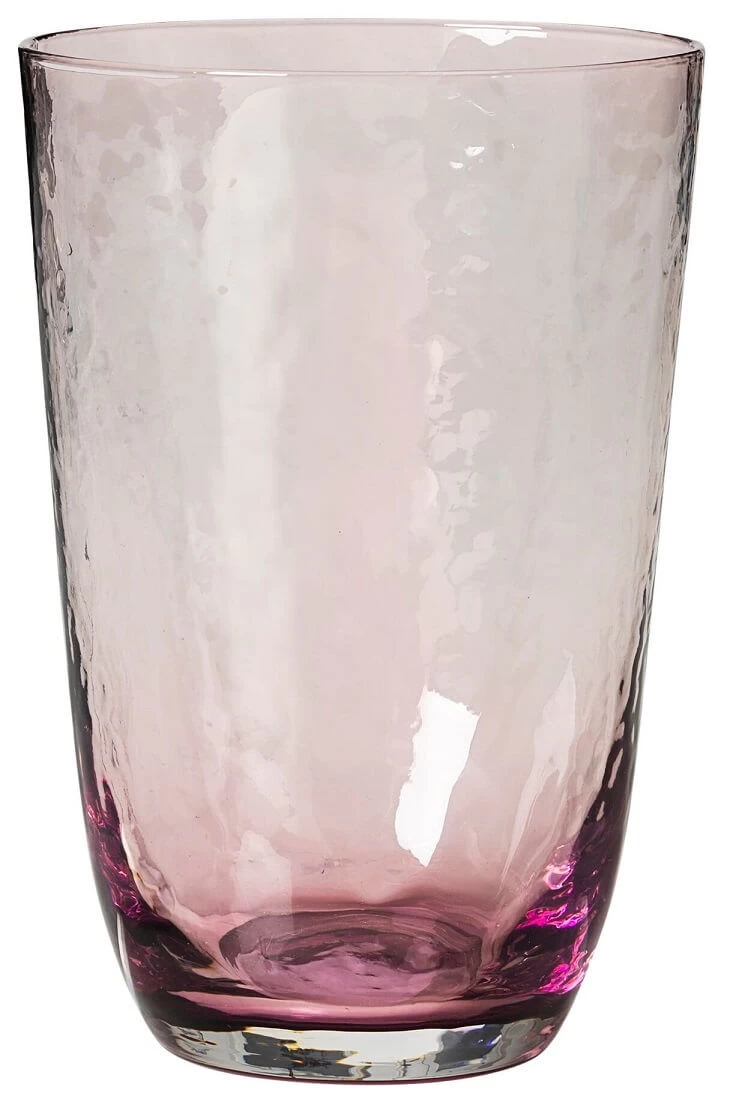 Broste Copenhagen Hammered Tumbler 500 Ml ø 9,2 Cm H 13,5 Cm Glas Paars