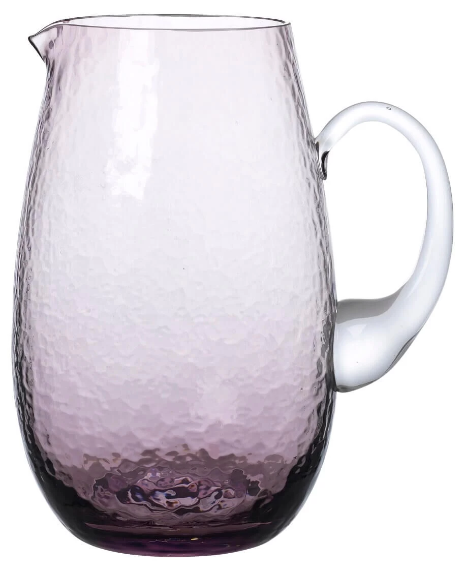 Broste Copenhagen Hammered Karaf 2 Liter ø 14 Cm H 22 Cm Glas Paars