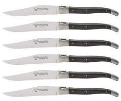 Laguiole En Aubrac Shepherd's Cross Steakmes 11,5 Cm Ebbenhout 6 Stuks