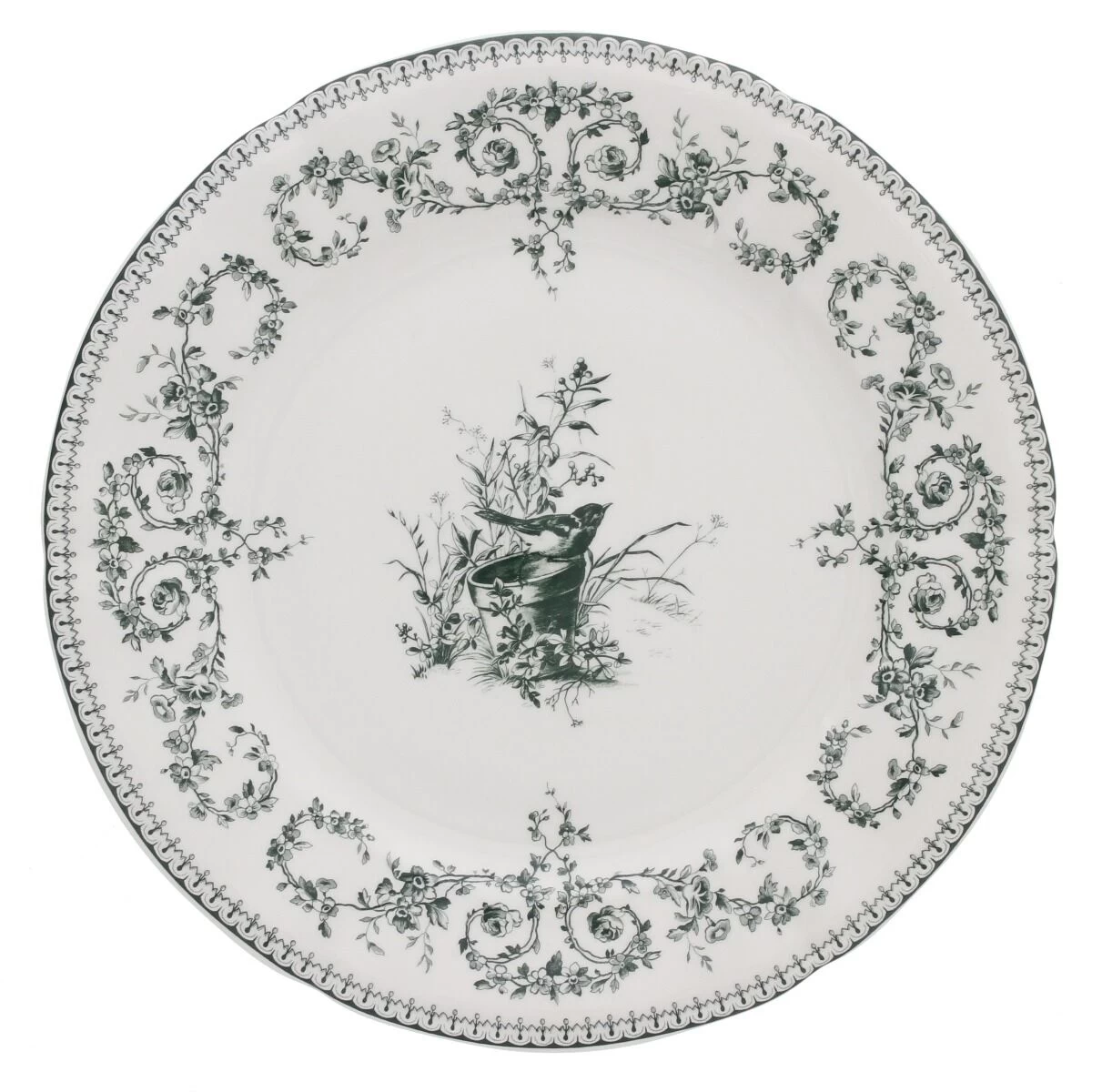 Gien Oiseau Dinerbord ø 27,5 Cm Keramiek Crème