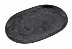 Oldenhof 1821 Ovale Serveerschaal ø 23 X 16 Cm Aardewerk Spikkelblauw