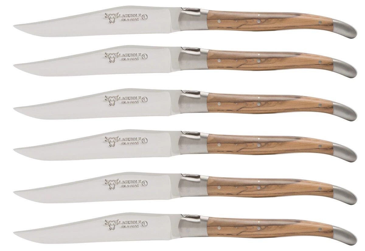 Laguiole En Aubrac Shepherd's Cross Steakmes 11,5 Cm Olijfhout 6 Stuks