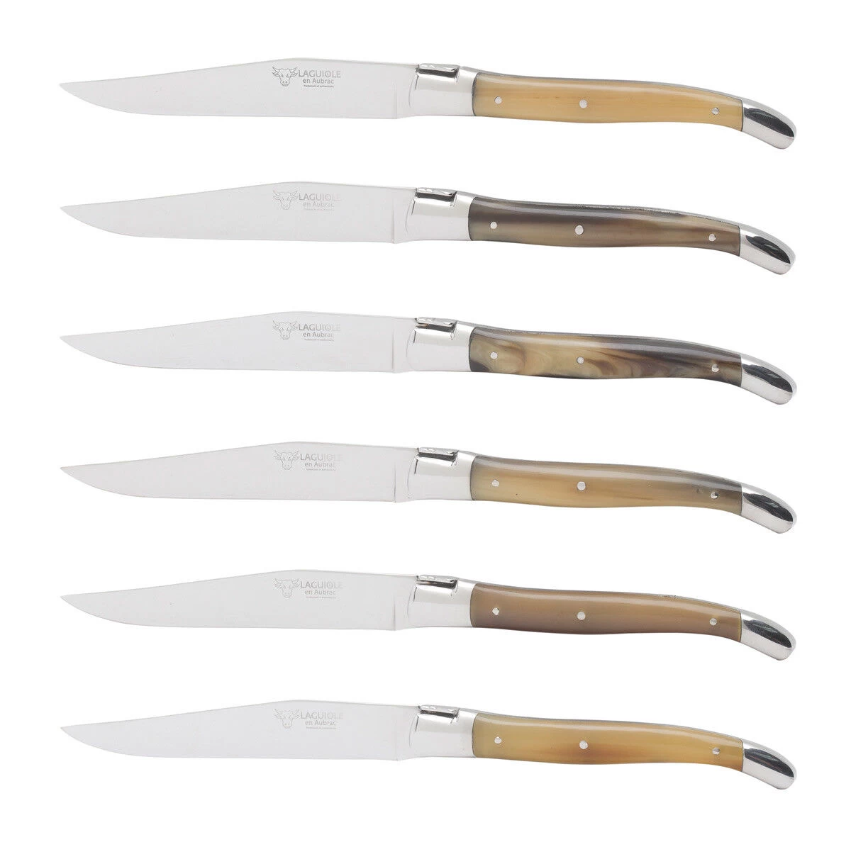 Laguiole En Aubrac Steakmes 11,5 Cm Hoorn Bruin 6 Stuks