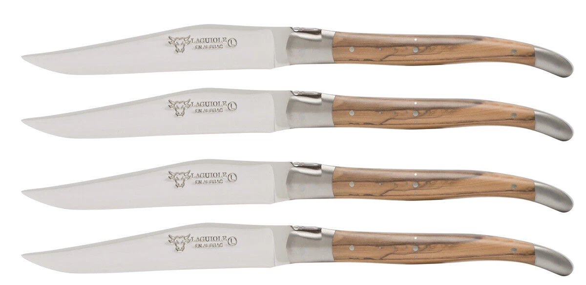 Laguiole En Aubrac Shepherd's Cross Steakmes 11,5 Cm Olijfhout 4 Stuks