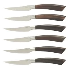 Saladini Steakmes 10 Cm Ossenhoorn 6 Stuks