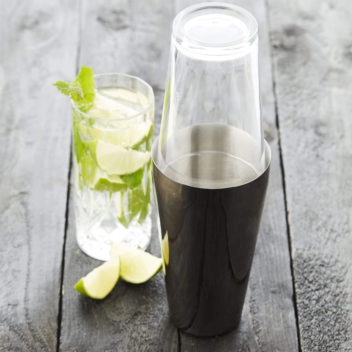 Point-Virgule Boston Shaker 750 Ml Rvs Glas Zwart - Afbeelding 2