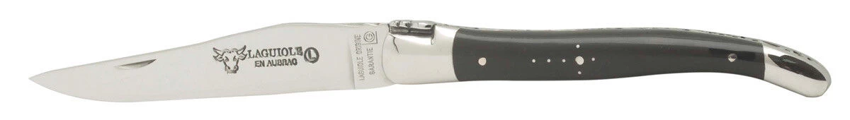 Laguiole En Aubrac Shepherd's Cross Klap-steakmes 12 Cm Buffelhoorn Zwart