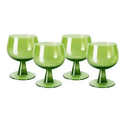 HK Living The Emeralds AGL4473 Wijnglas Laag ø 8,5 Cm Lime Groen 4-delig