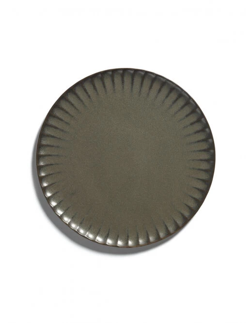 Serax INKU By Sergio Herman Bord XL ø 27 Cm H 1,7 Cm Aardewerk Groen - Afbeelding 2