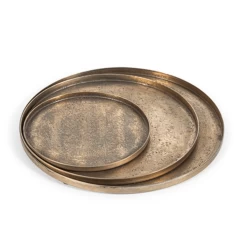 Oldenhof Schaal Met Zandstructuur Small ø 21 X 1 Cm Antique Gold