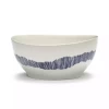 Serax Feast By Ottolenghi Kom S ø 15 Cm H 7 Cm Aardewerk White + Swirl-Stripes Blue