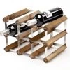 Traditional Wine Rack Co. Wijnrek Voor 9 Flessen Donker Eikenhout