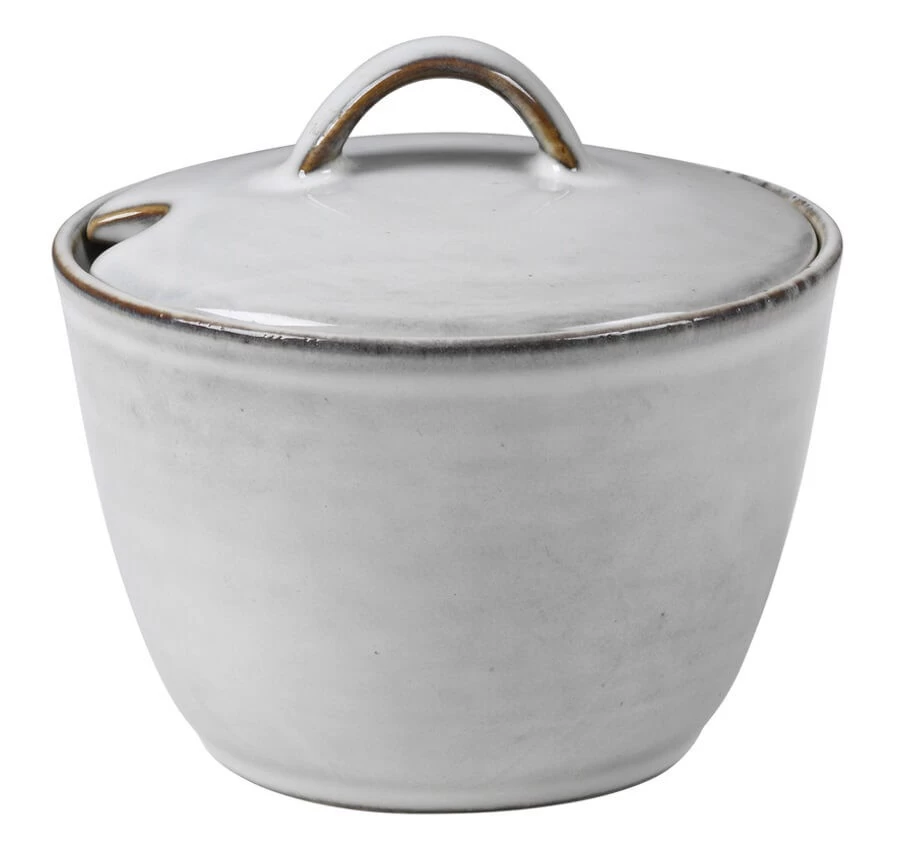 Broste Copenhagen Nordic Sand Suikerpot ø 10,5 Cm H 7 Cm Aardewerk Wit