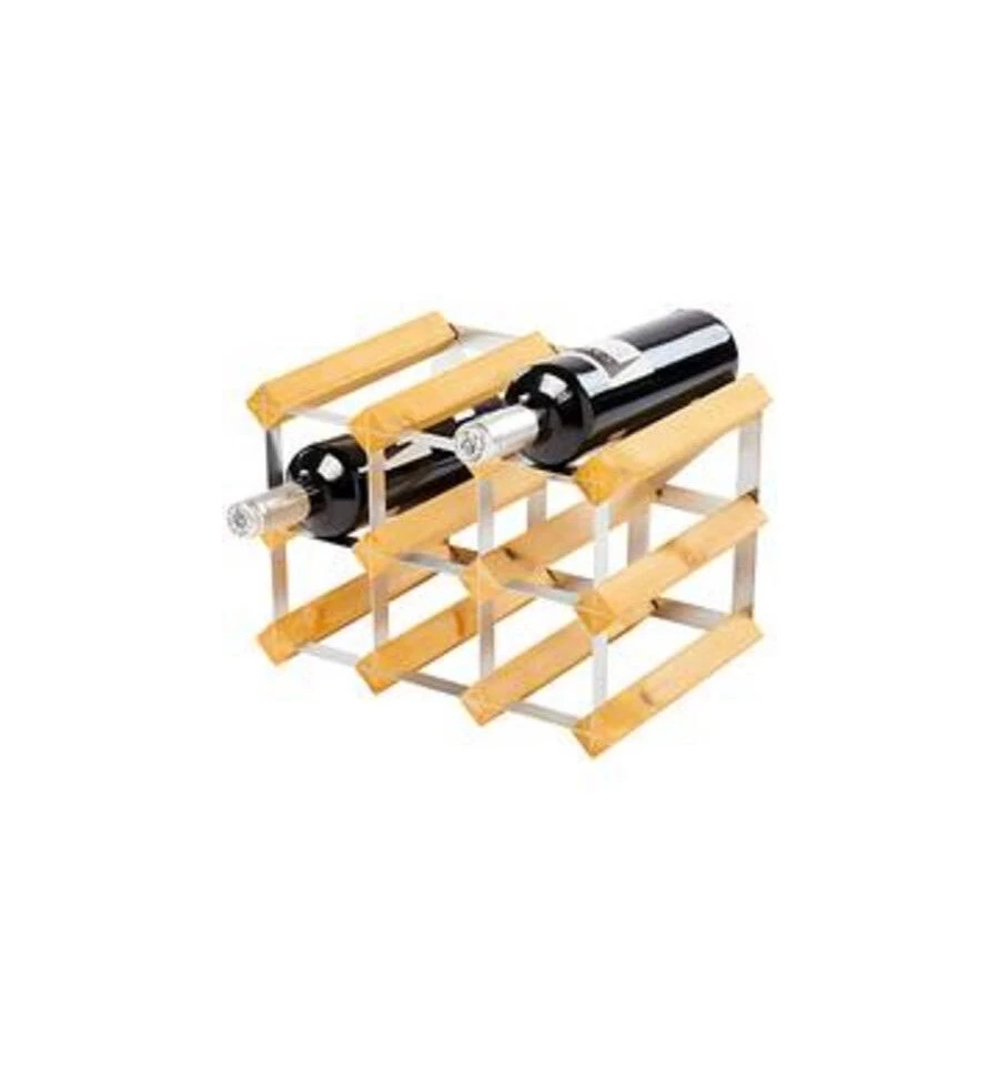 Traditional Wine Rack Co. Wijnrek Voor 9 Flessen Licht Eikenhout