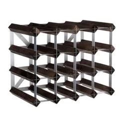 Traditional Wine Rack Co. Wijnrek Voor 16 Flessen 42 X 32,4 Cm Verbrande Eik Bruin